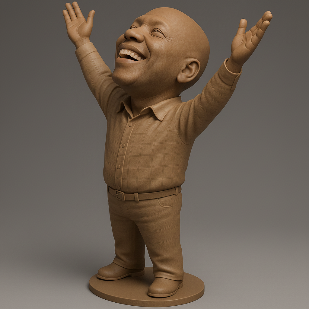 silhouette 3d printer maker-3d portrait printing_Joyful Figure with Outstretched Arms