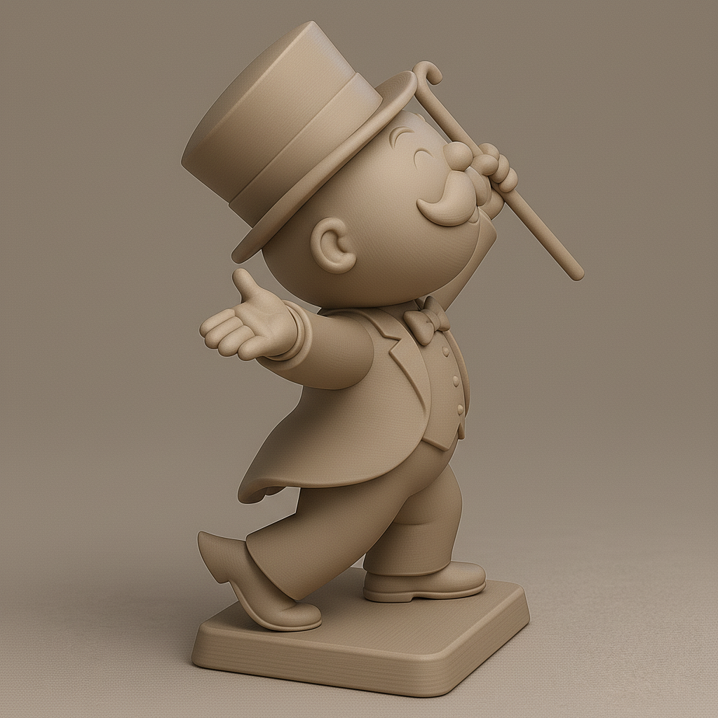 face anatomy 3d model-create 3d face model from photo_Charming Top Hat Character Figurine