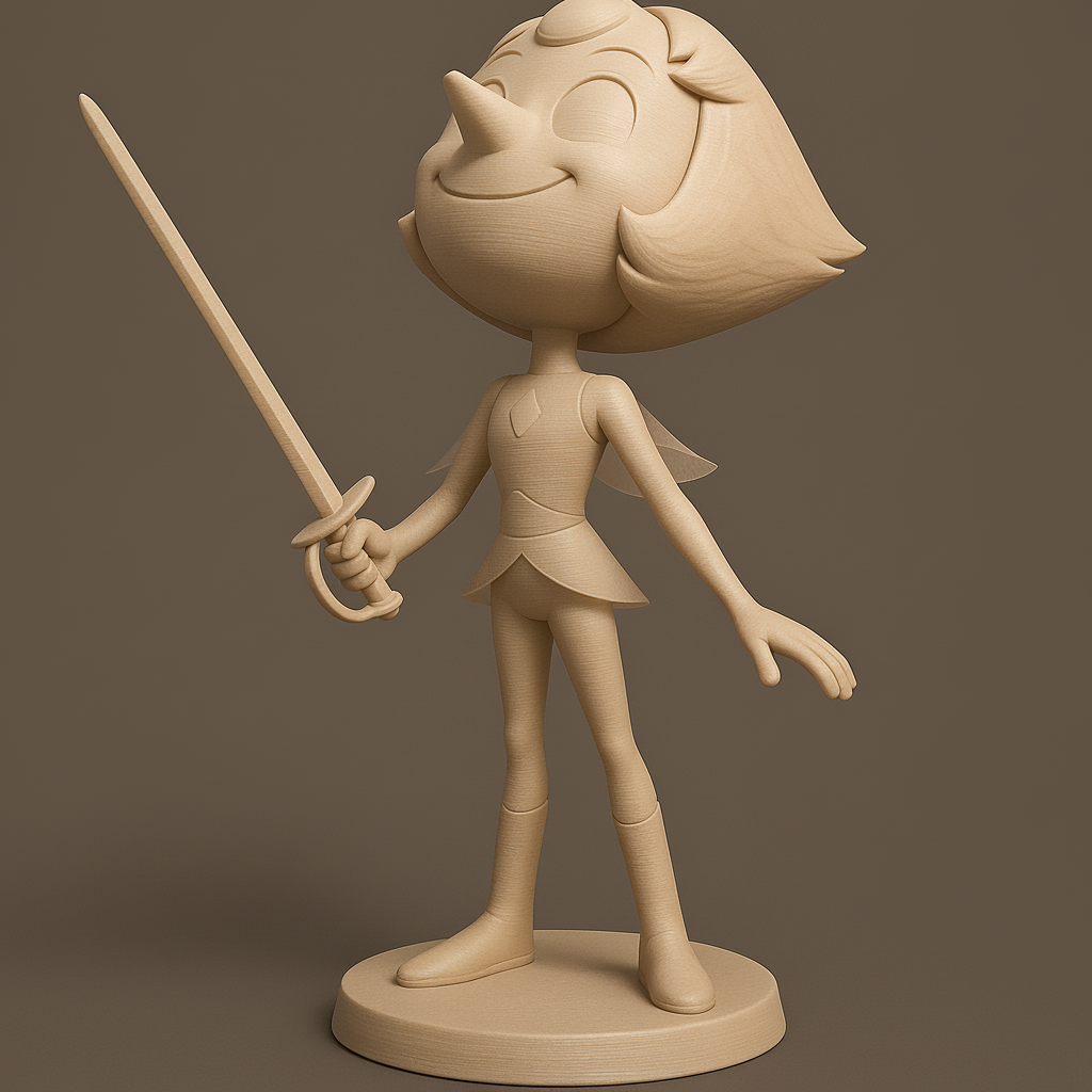 silhouette 3d printer maker-3d portrait printing_Whimsical Fairy Warrior Figurine