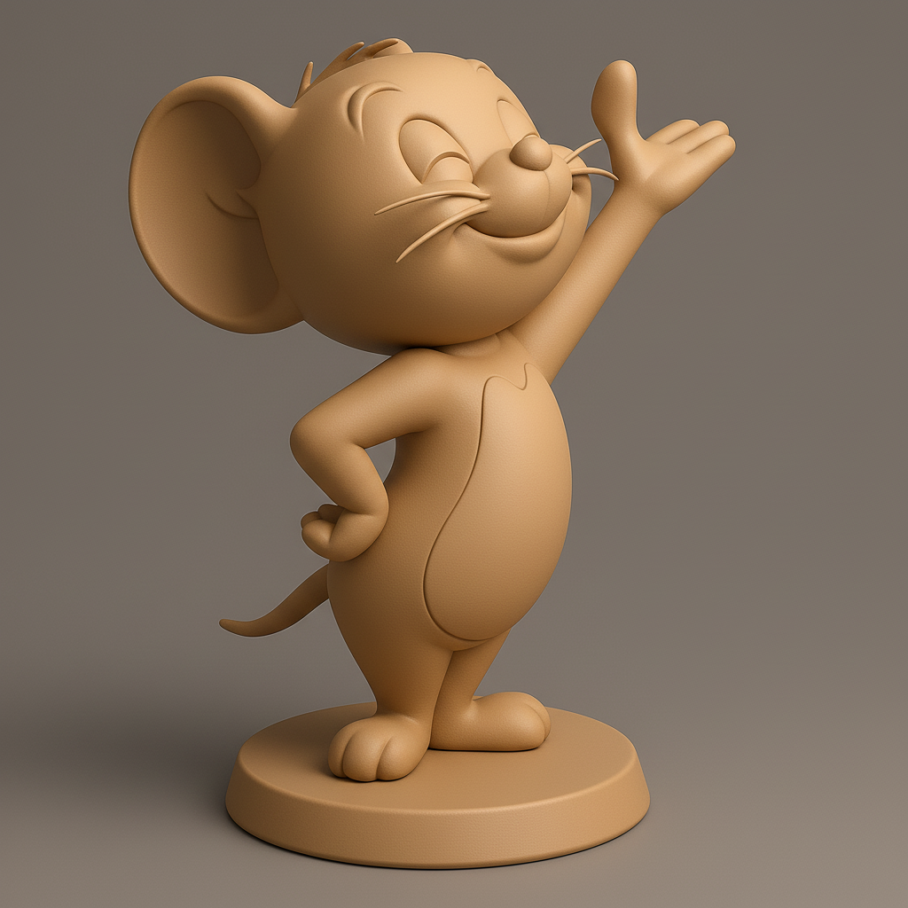 face anatomy 3d model-create 3d face model from photo_Cheerful Mouse Figurine for 3D Printing