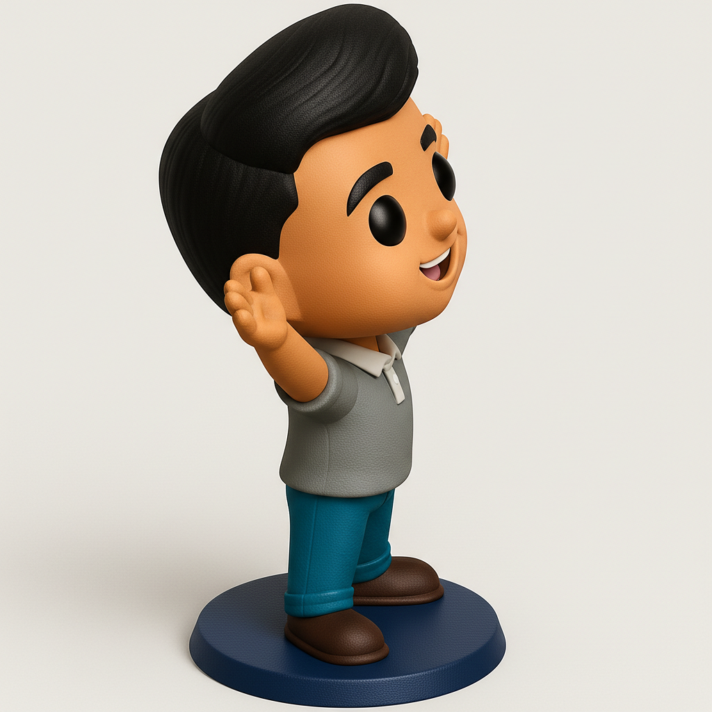 face to 3d model ai-3D portrait printing from photo_Joyful Welcoming Chibi Boy Figurine - Fun Desk doc