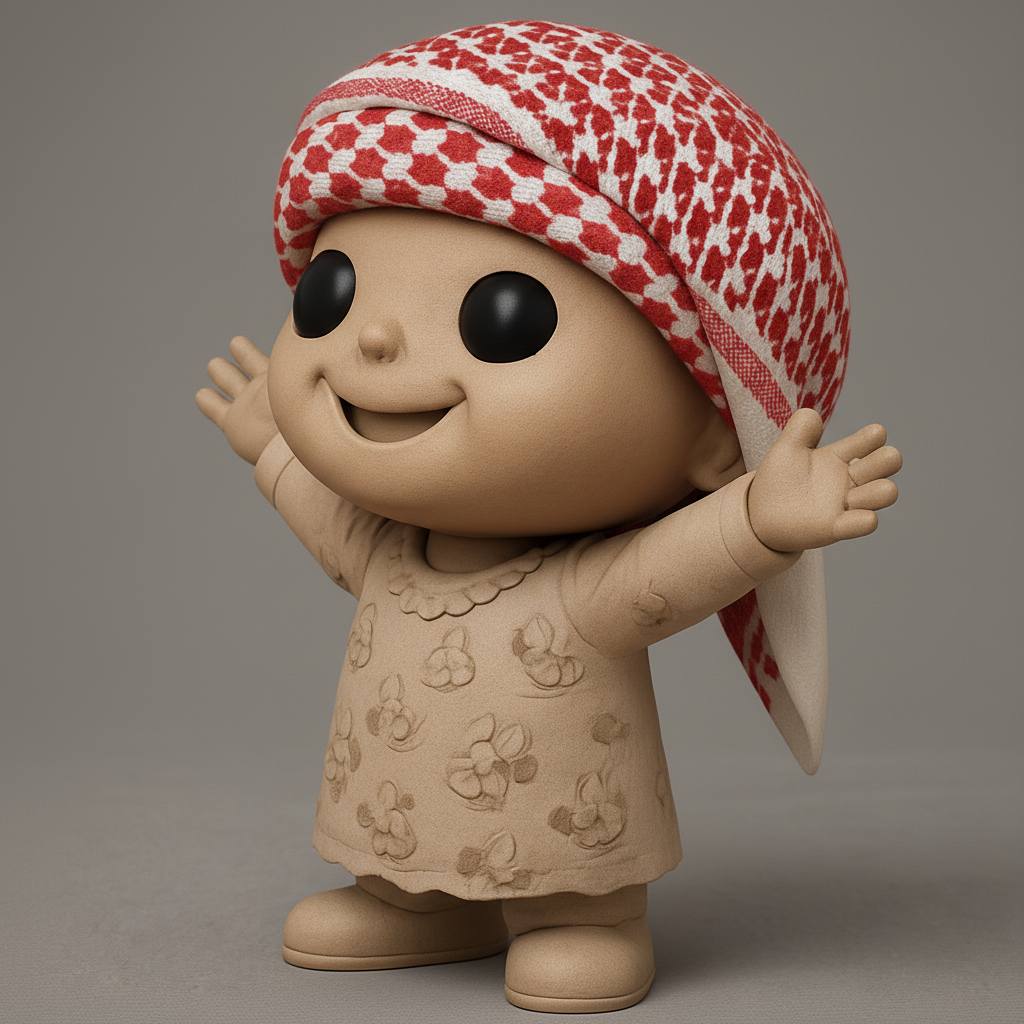face anatomy 3d model-create 3d face model from photo_Joyful Keffiyeh Child Figurine - Cultural Decor Print
