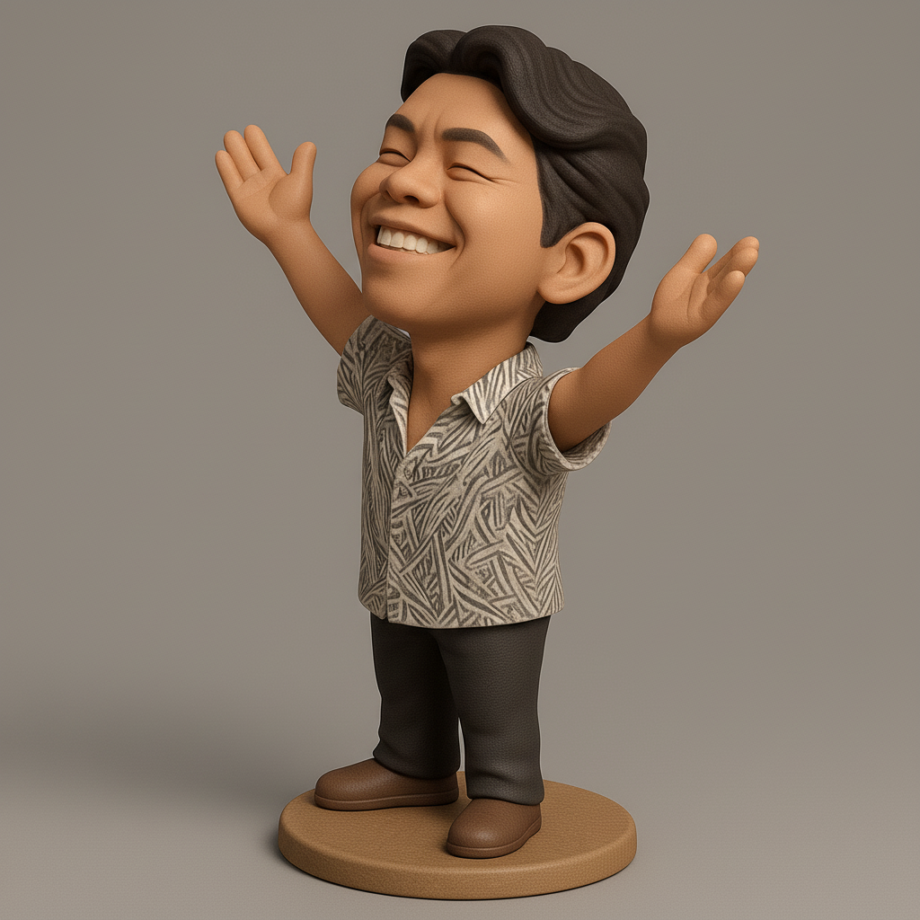 silhouette 3d printer maker-3d portrait printing_Joyful Character Figure for 3D Printing