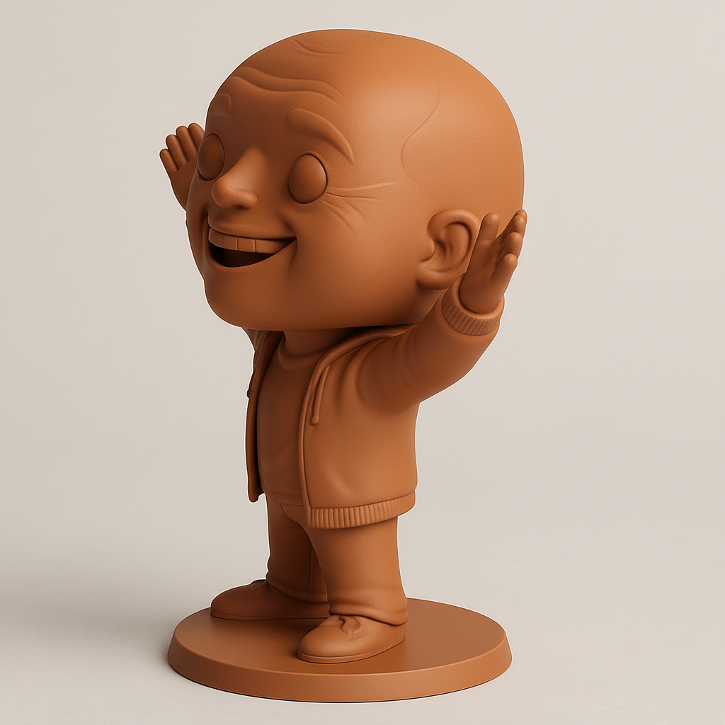 face anatomy 3d model-create 3d face model from photo_Joyful Bald Grandpa Figure - A Happy Desk Companion!
