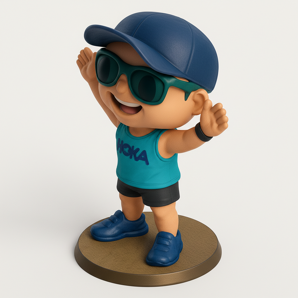 face to 3d model ai-3D portrait printing from photo_Dynamic HOKA Runner Figurine - Celebrate Your Sport!