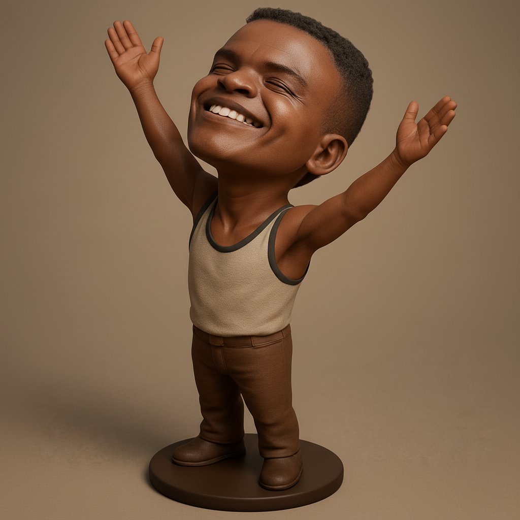 face anatomy 3d model-create 3d face model from photo_Big Smile Kid Figurine - Embrace Pure Joy!