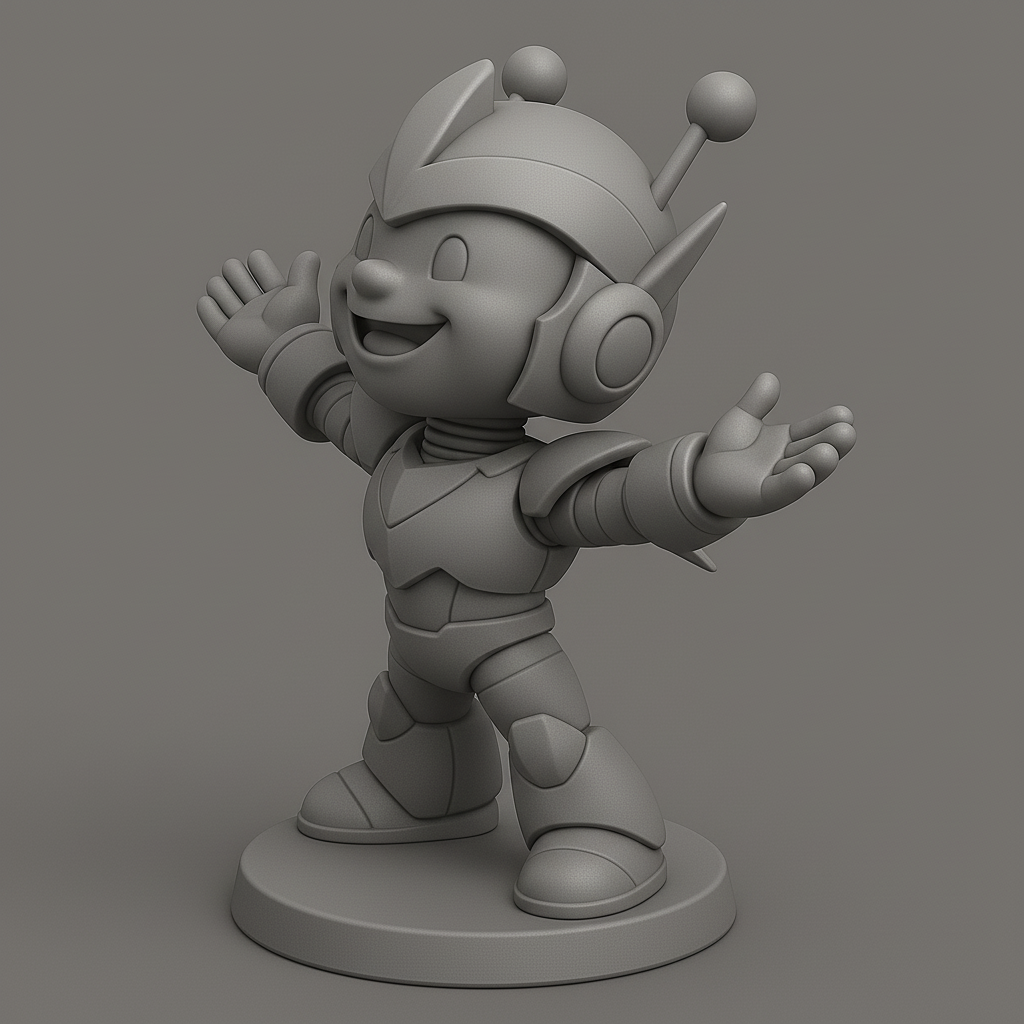 face anatomy 3d model-create 3d face model from photo_Cheerful Retro Robot Figure