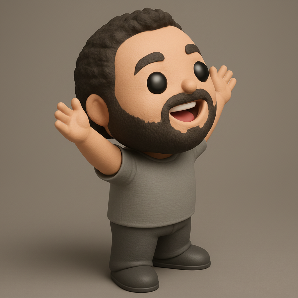 face anatomy 3d model-create 3d face model from photo_Happy Waving Cartoon Guy - Fun Desk Buddy!