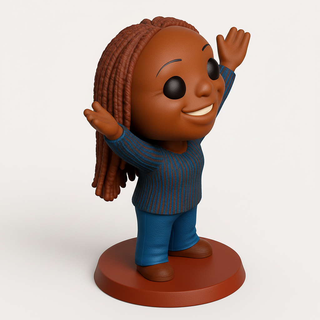 face to 3d model ai-3D portrait printing from photo_Vibrant 'Open Arms' Character: Embrace Joy & Positivity