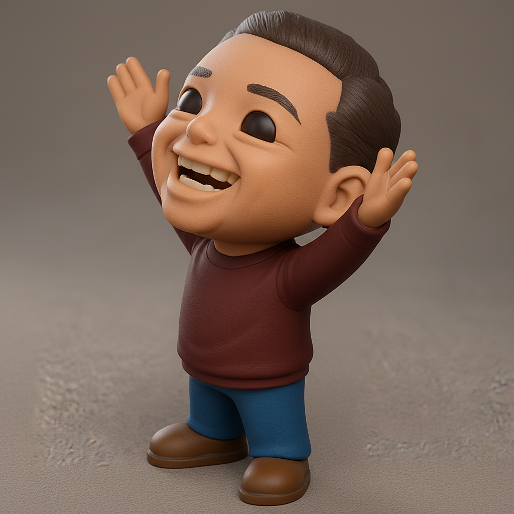 face anatomy 3d model-create 3d face model from photo_Joyful Figure with Open Arms - Spread Happiness!