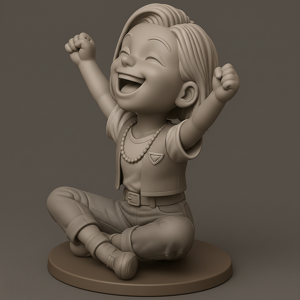 face anatomy 3d model-create 3d face model from photo_Joyful Kid Figure with Outstretched Arms