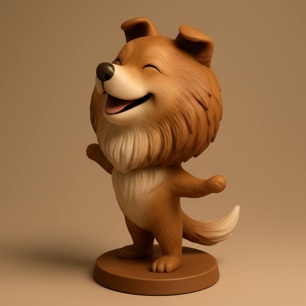 face anatomy 3d model-create 3d face model from photo_Pure Joy Pup: Printable Happy Dog Desk Friend
