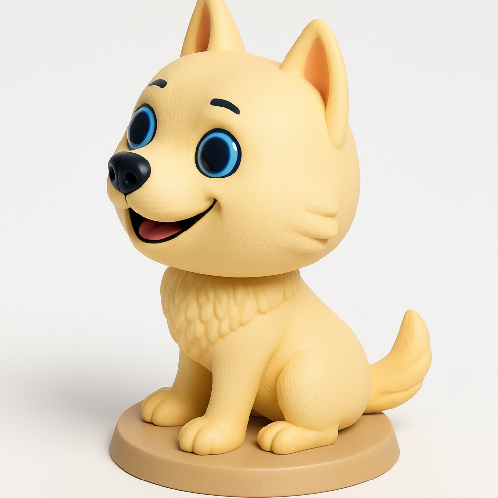 face to 3d model ai-3D portrait printing from photo_Smiling Dog Desk Pal - Add a Splash of Joy!