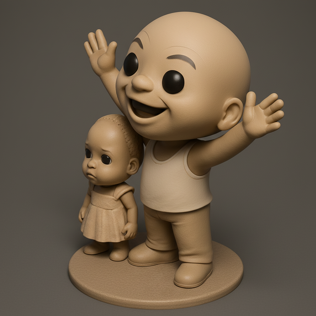 face anatomy 3d model-create 3d face model from photo_Joyful Embrace: Emotional Sibling Figure Set