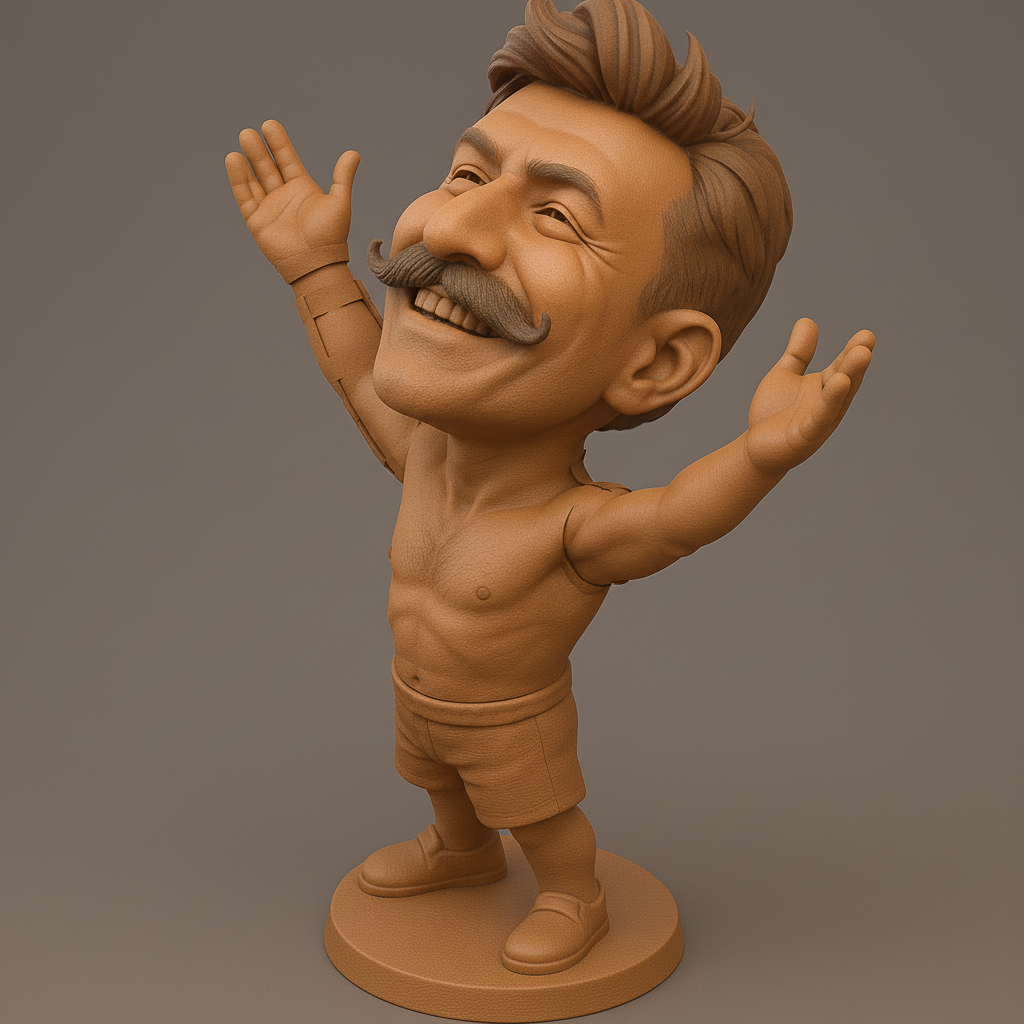 face anatomy 3d model-create 3d face model from photo_Joyful Champion Figurine for 3D Printing