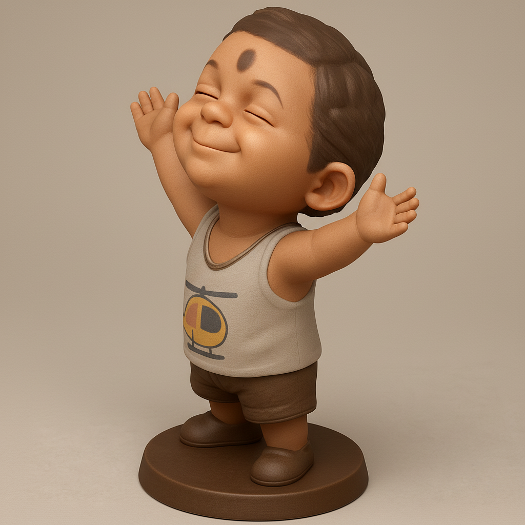 silhouette 3d printer maker-3d portrait printing_Cute Happy Boy Figurine - Arms Wide Open!