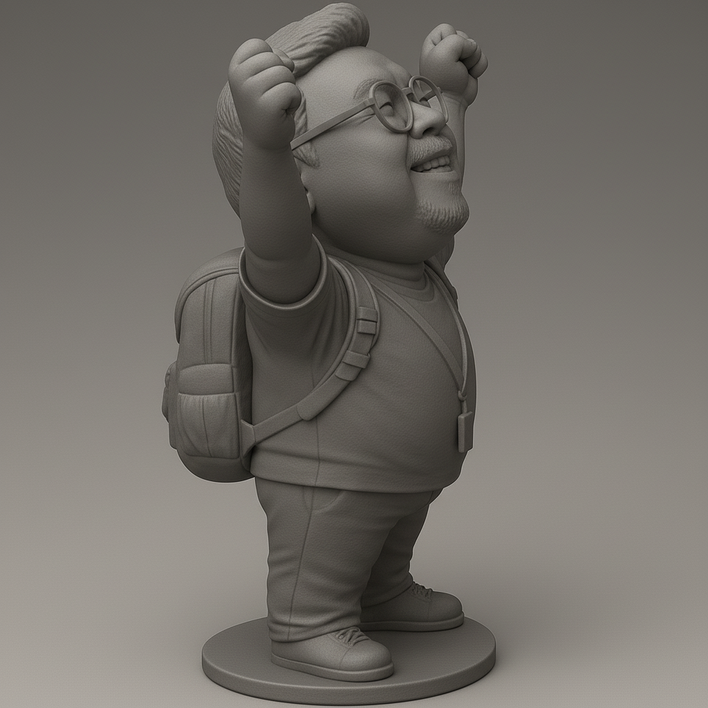 face anatomy 3d model-create 3d face model from photo_Joyful Victory Pose Figure Macky