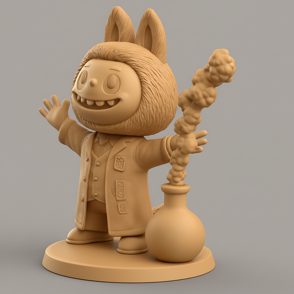 face anatomy 3d model-create 3d face model from photo_Whimsical Alchemist Bunny - Fun Lab Decor!