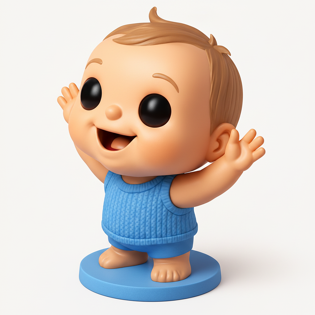 face to 3d model ai-3D portrait printing from photo_Sweet Baby Joy: Printable Decorative Figure