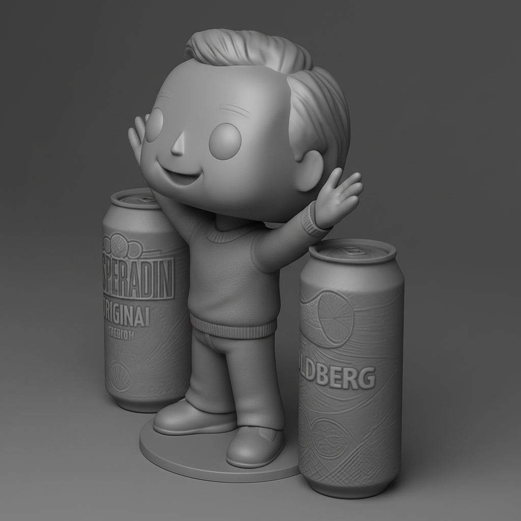 face anatomy 3d model-create 3d face model from photo_Fun Pop-Style Figure & Parody Drink Cans Collectible