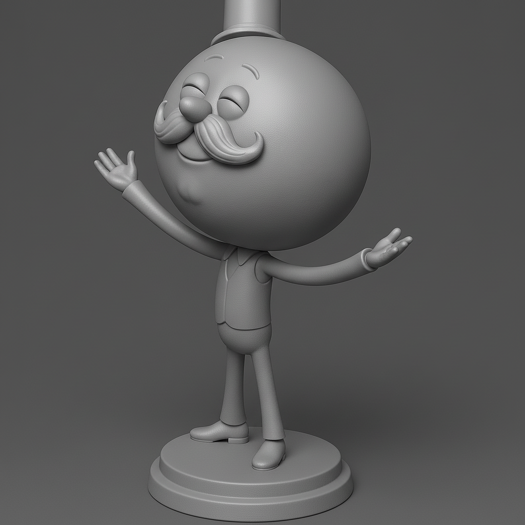 face anatomy 3d model-create 3d face model from photo_Charming Animated Character Figurine