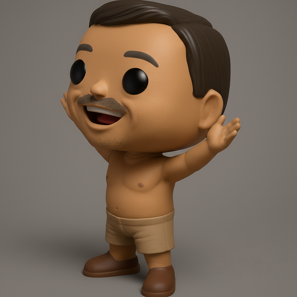 face to 3d model ai-3D portrait printing from photo_Friendly Funko-Style Man: Perfect Desk Companion!