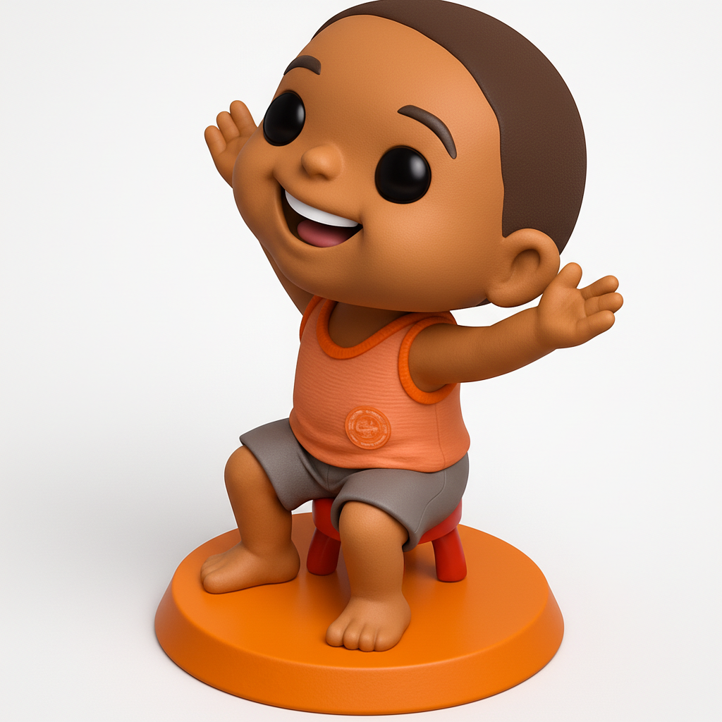 face anatomy 3d model-create 3d face model from photo_Joyful Little Boy Figurine