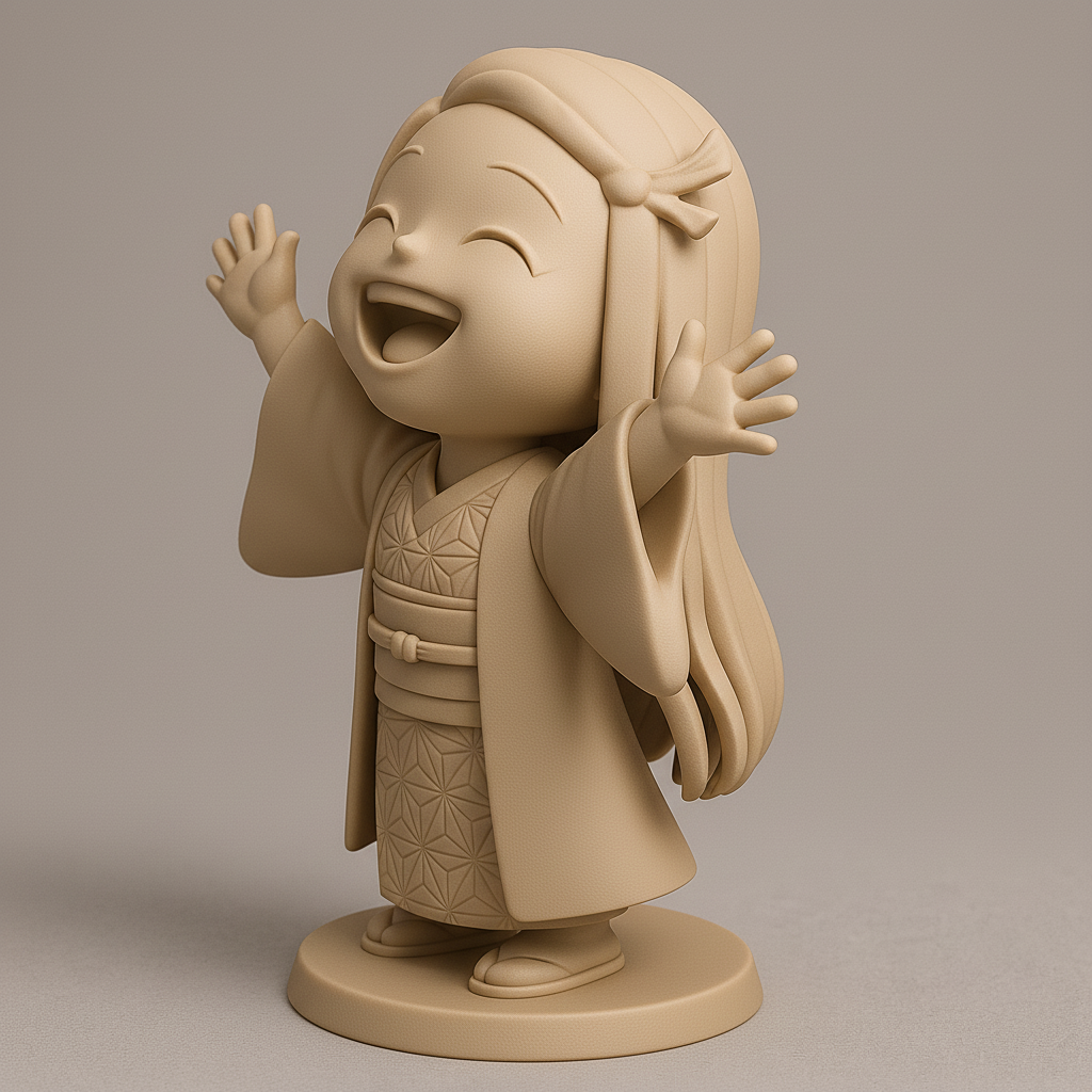 face anatomy 3d model-create 3d face model from photo_Joyful Anime Girl Figurine