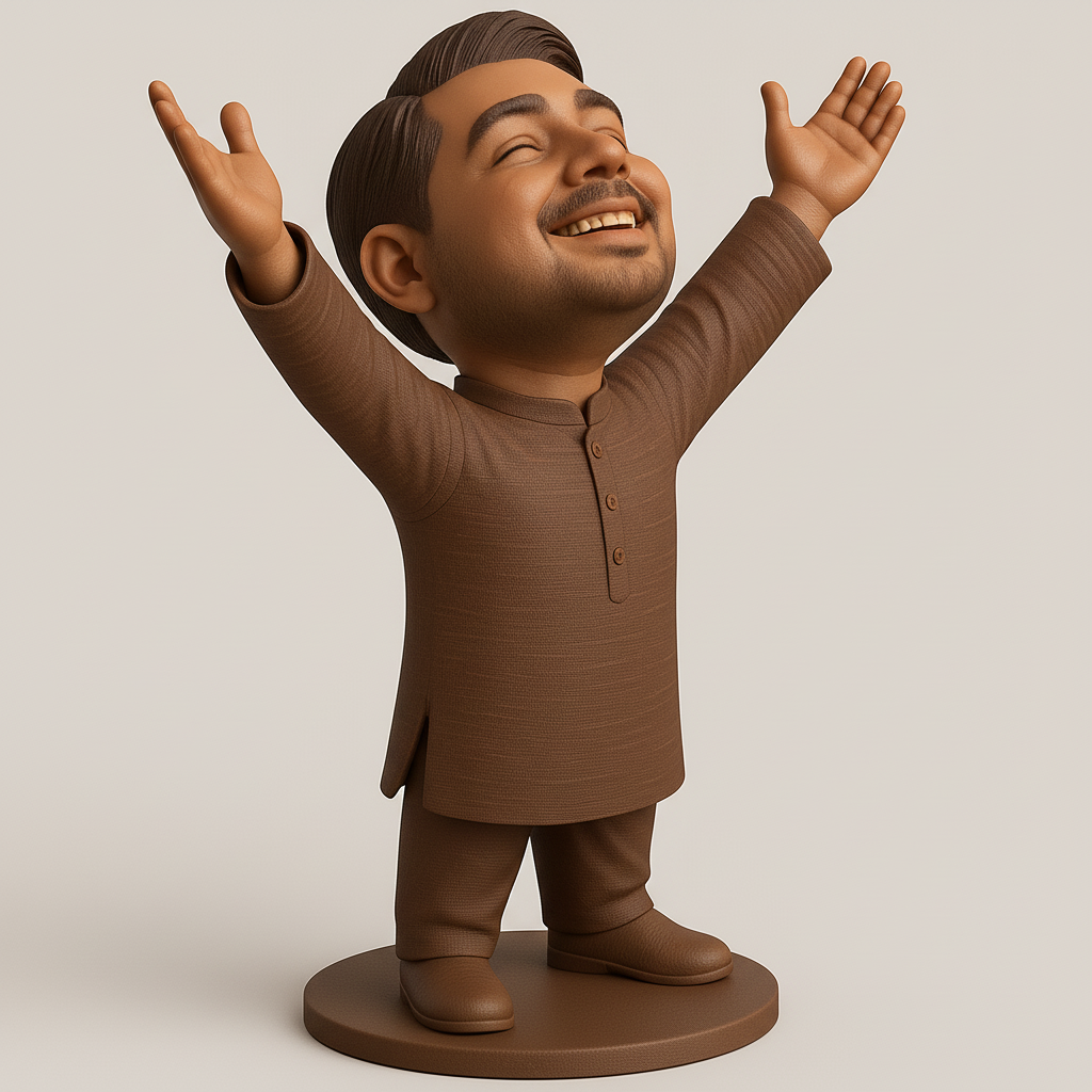 silhouette 3d printer maker-3d portrait printing_Joyful Figure with Outstretched Arms