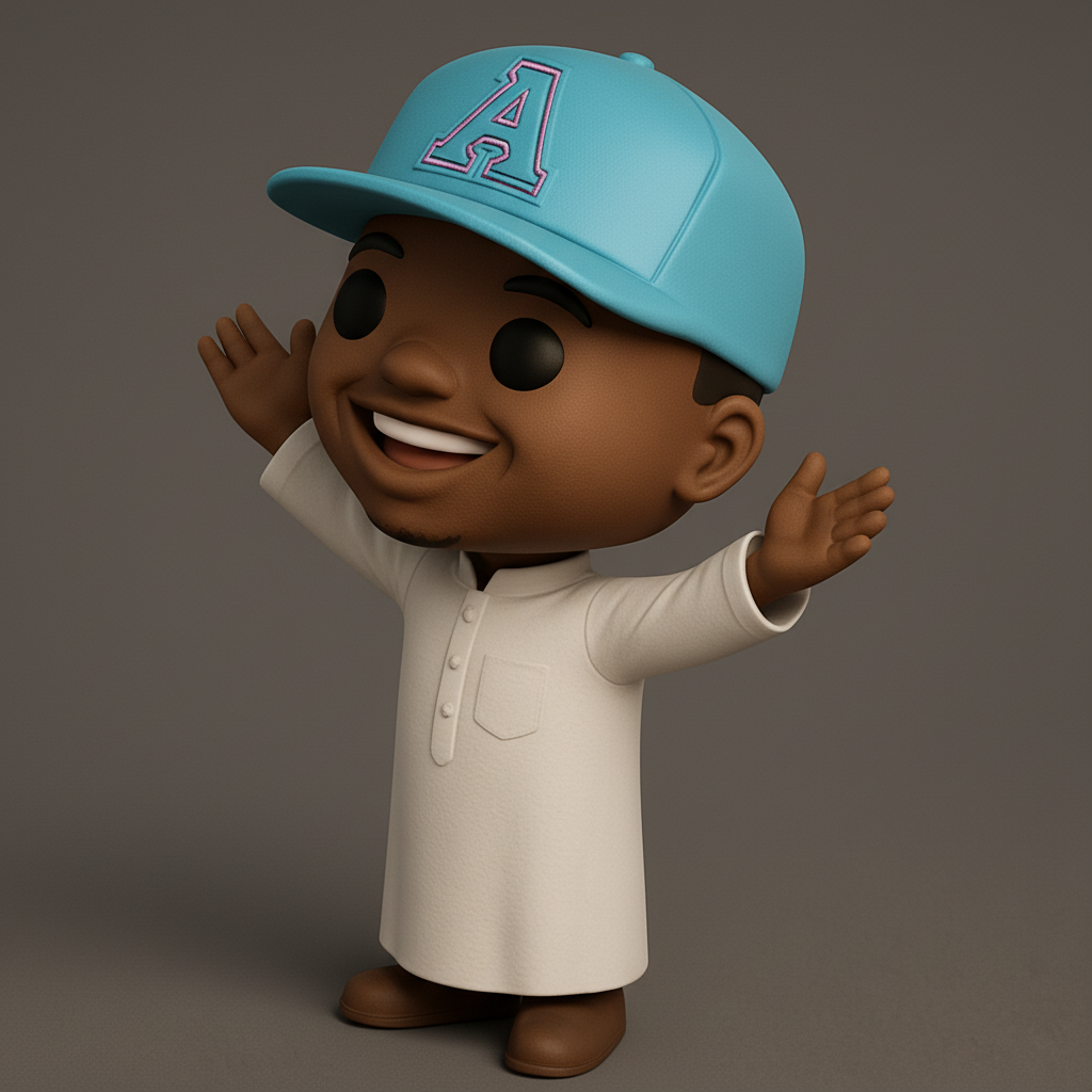 face anatomy 3d model-create 3d face model from photo_Smiling 'A' Cap Figurine - Spread Positivity!