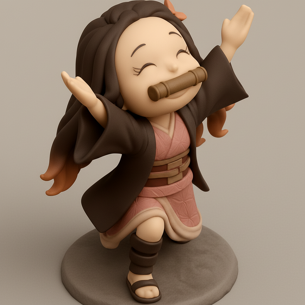 silhouette 3d printer maker-3d portrait printing_Joyful Character Pose for 3D Printing Fun