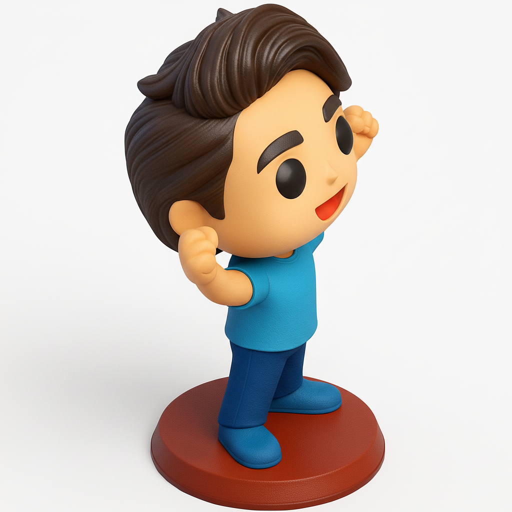 face anatomy 3d model-create 3d face model from photo_Victorious Boy Figurine:Print Your Own Desk Mascot