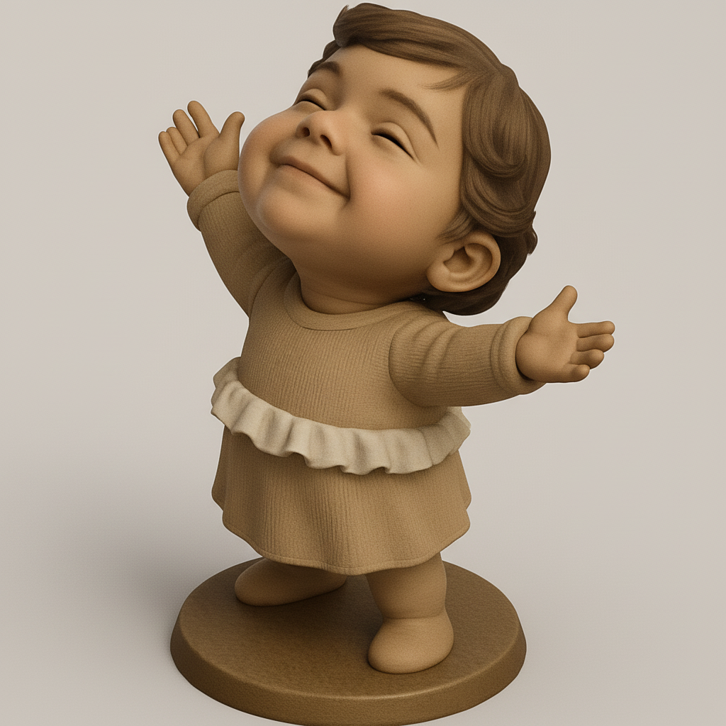 face anatomy 3d model-create 3d face model from photo_Joyful Embrace Baby: Adorable Hugging Figurine