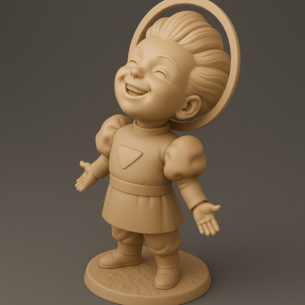 silhouette 3d printer maker-3d portrait printing_Joyful Character Figurine for 3D Printing