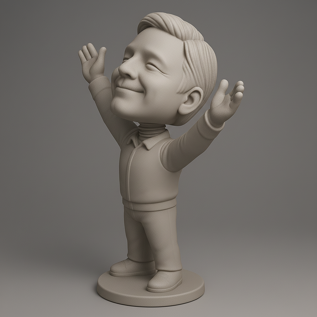 silhouette 3d printer maker-3d portrait printing_Radiant Joy Bobblehead: Perfect Desk Companion