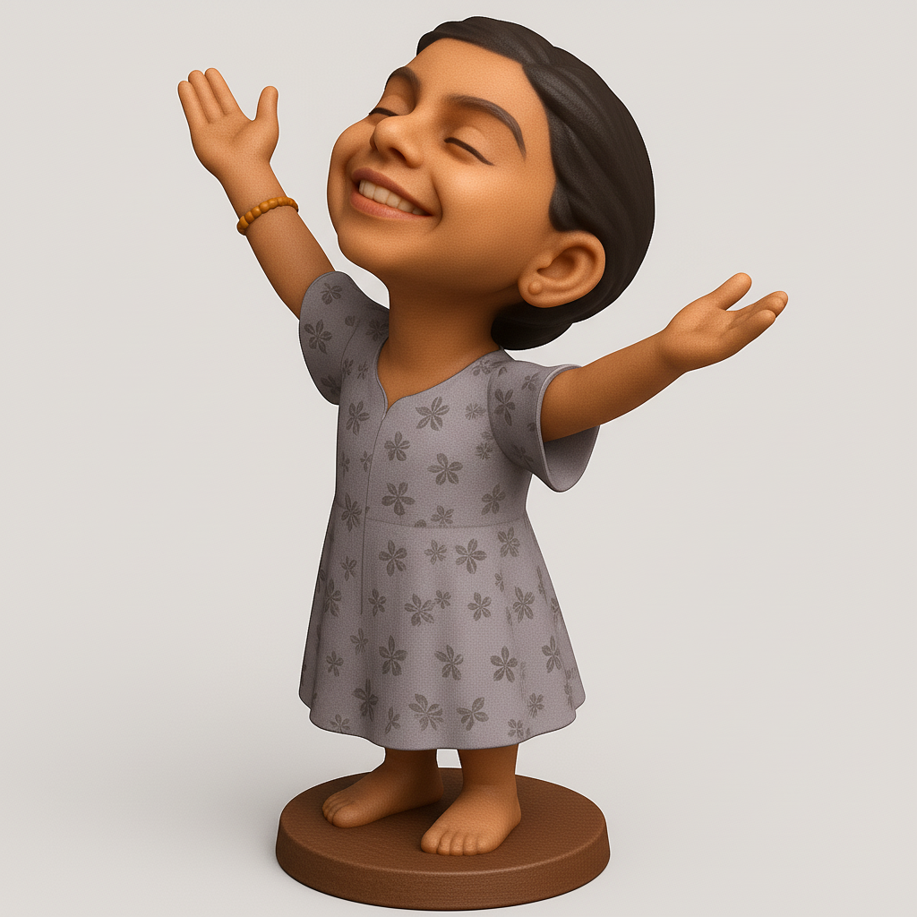 silhouette 3d printer maker-3d portrait printing_Joyful Child Figure for Cheerful Decor