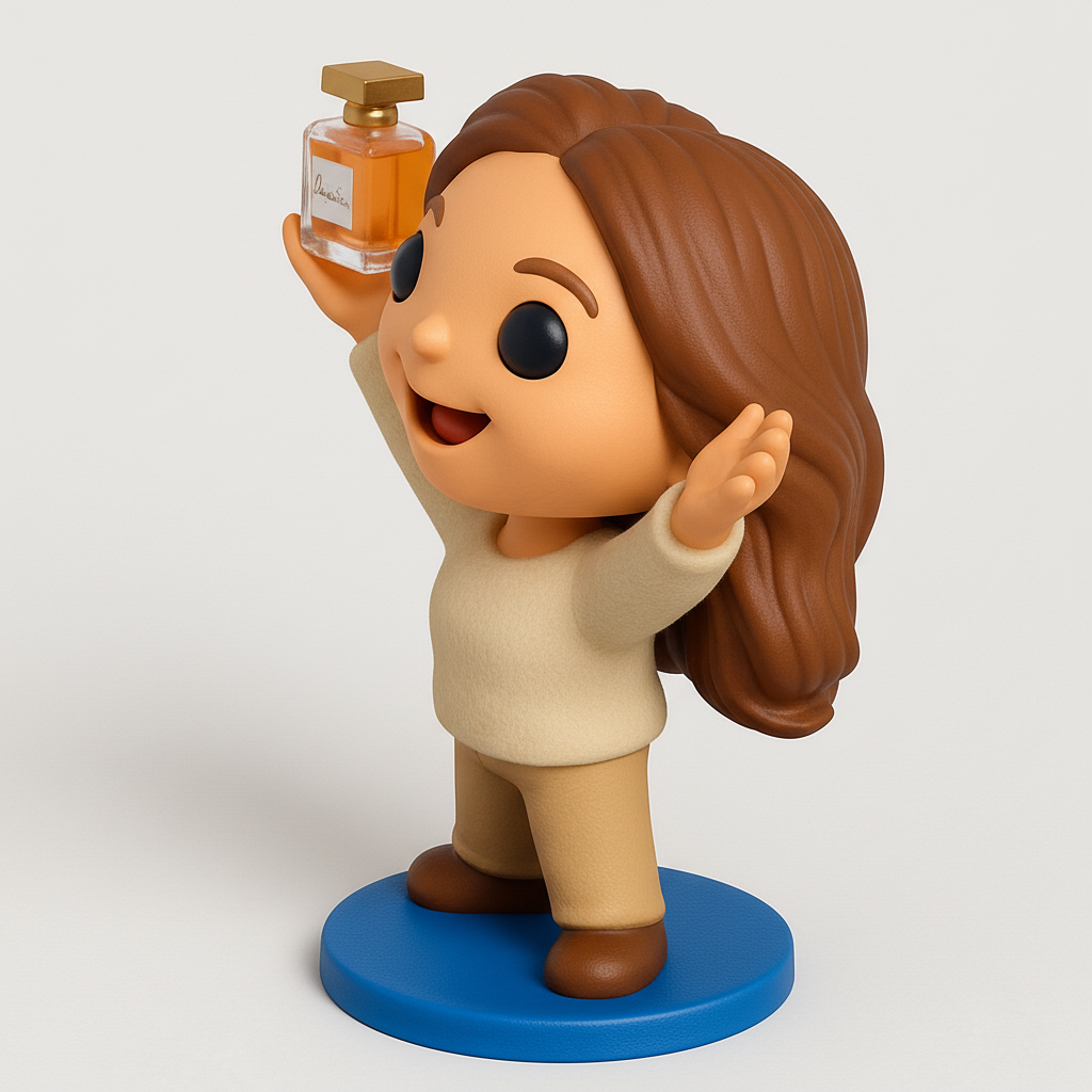face to 3d model ai-3D portrait printing from photo_Joyful Perfume Lover Figurine - Display Your Passion!
