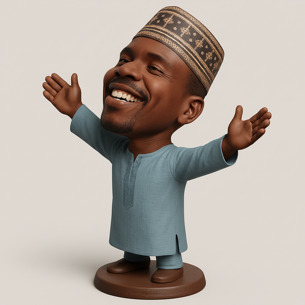 face anatomy 3d model-create 3d face model from photo_Vibrant African Cultural Bobblehead - Embrace Joy!