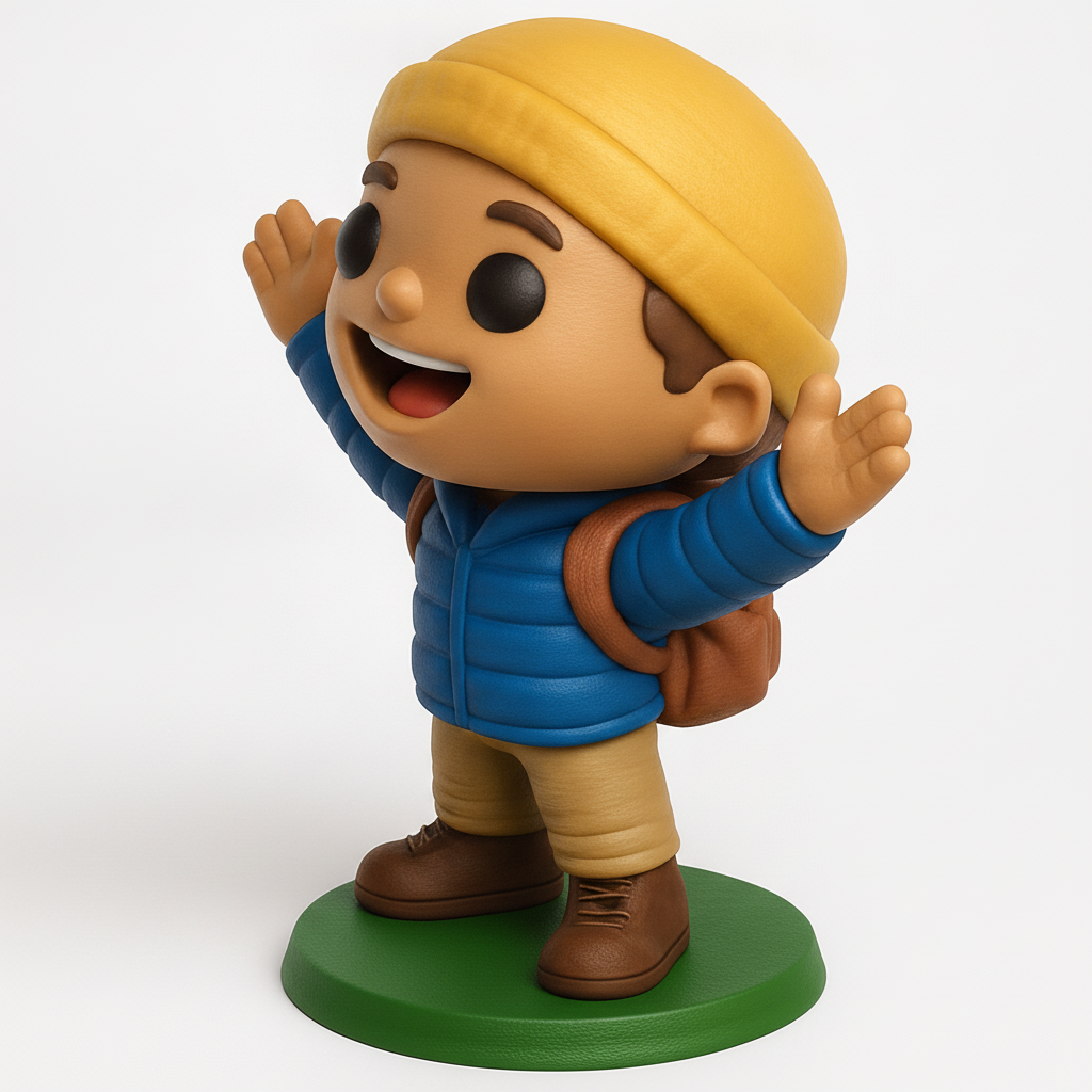 face to 3d model ai-3D portrait printing from photo_Joyful Explorer Collectible - Your Adventure Buddy!