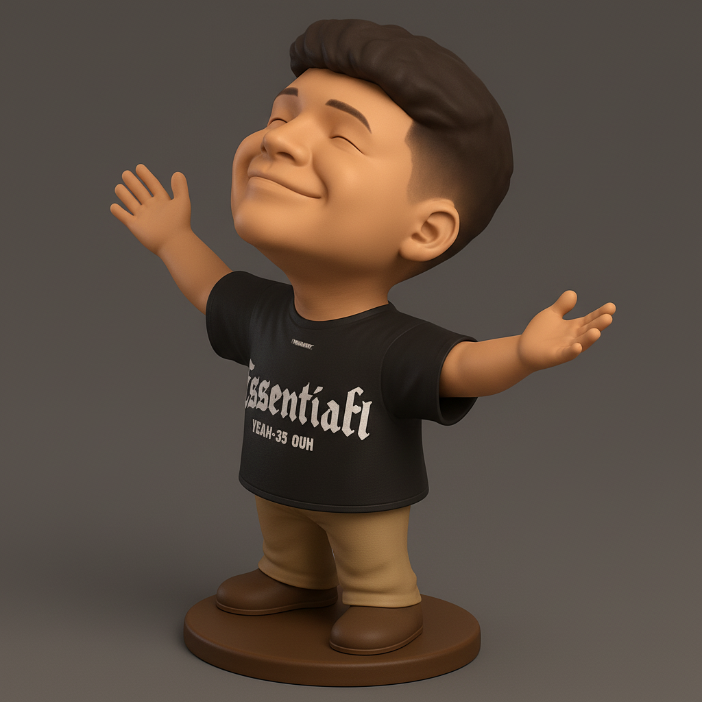silhouette 3d printer maker-3d portrait printing_Happy Boy Figurine - Spread Positivity & Joy!