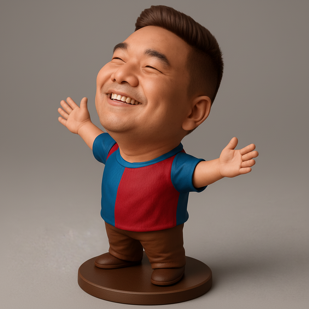 face to 3d model ai-3D portrait printing from photo_Joyful Bobblehead Figurine - Spread Happiness!