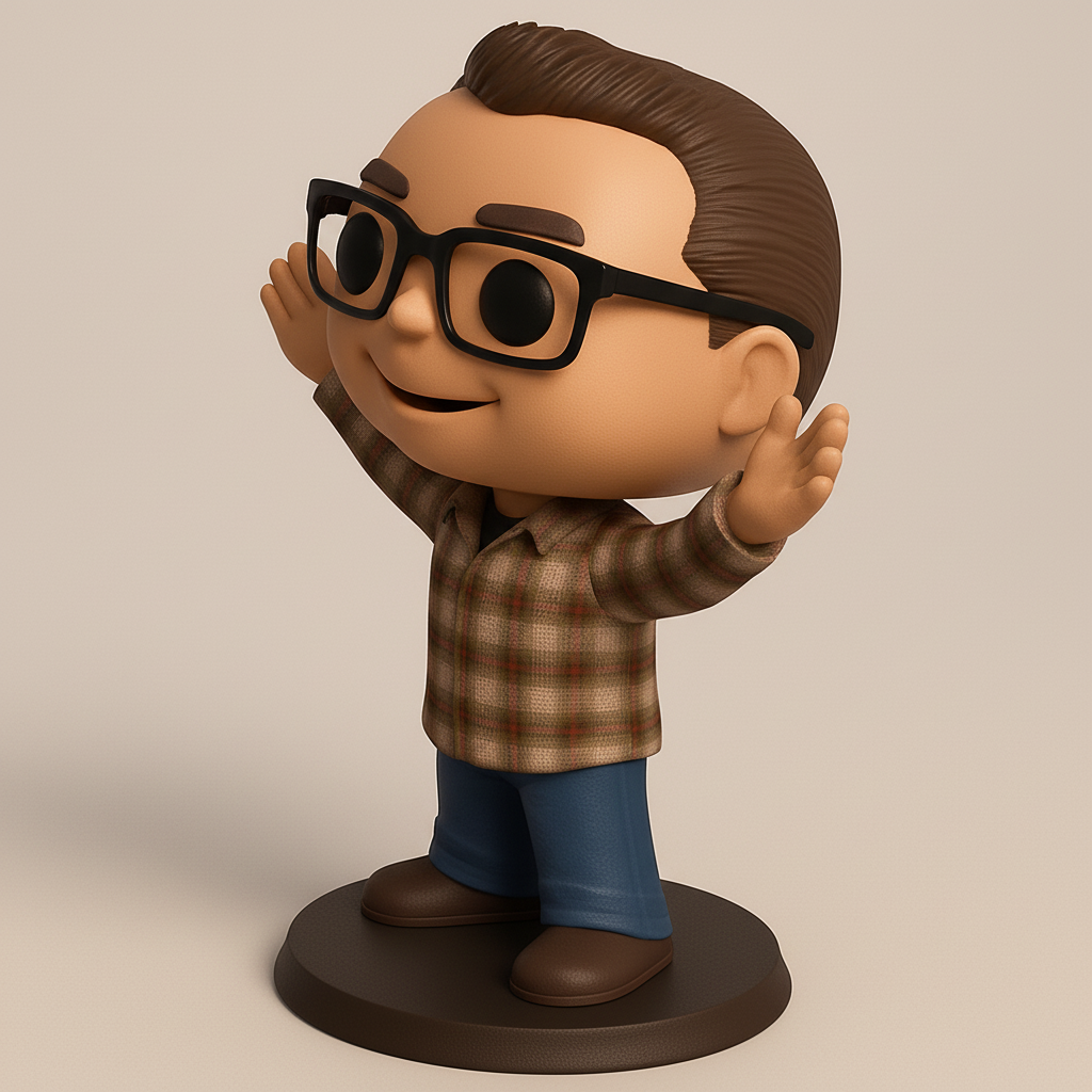 face anatomy 3d model-create 3d face model from photo_Welcoming Plaid Guy Funko-Style Collectible