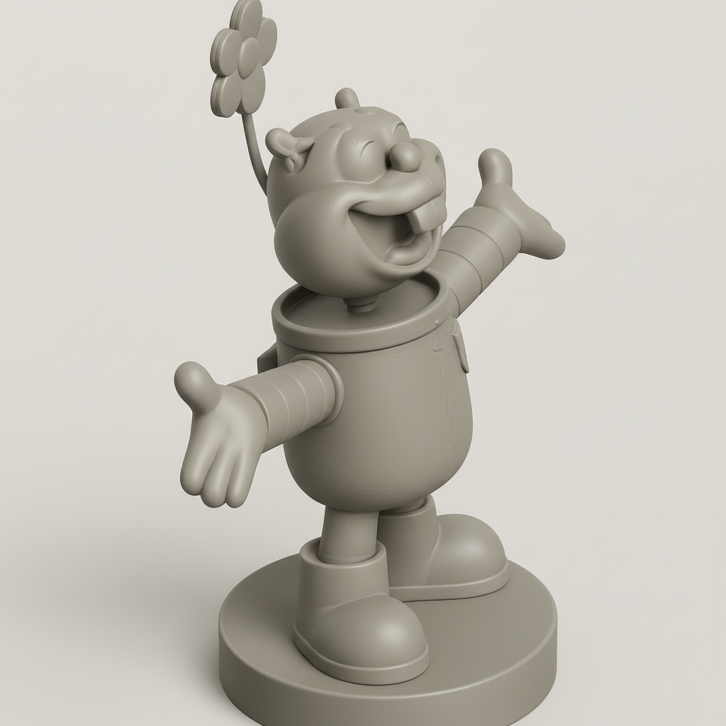 face anatomy 3d model-create 3d face model from photo_Joyful Character Figurine for 3D Printing