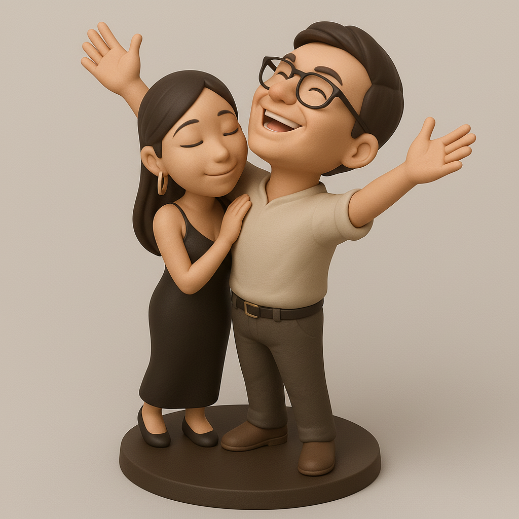 face anatomy 3d model-create 3d face model from photo_Joyful Couple Figurine for Your Collection