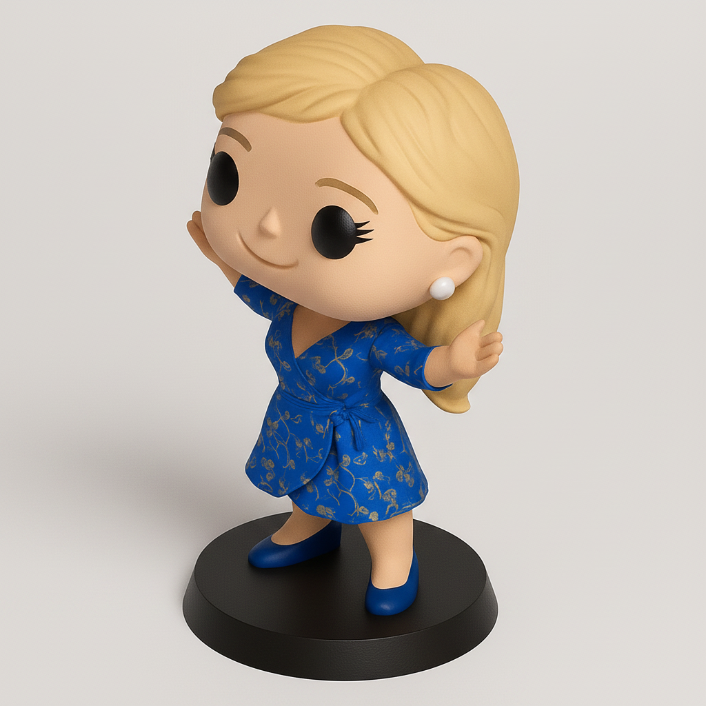 face anatomy 3d model-create 3d face model from photo_Adorable PopStyle Figure with FloralBlue WrapDress