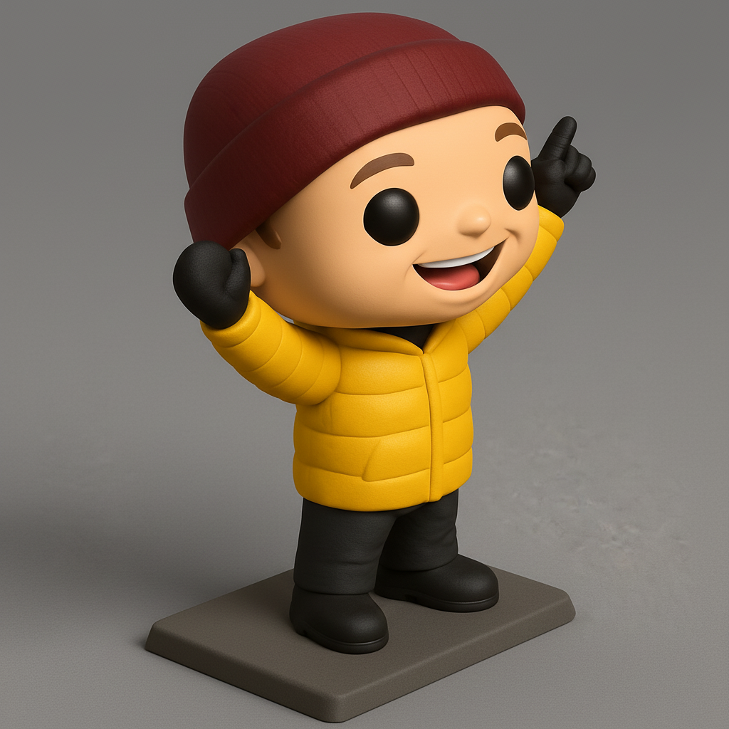 face to 3d model ai-3D portrait printing from photo_Smiling Winter Pop Figure Pair for Your Shelf