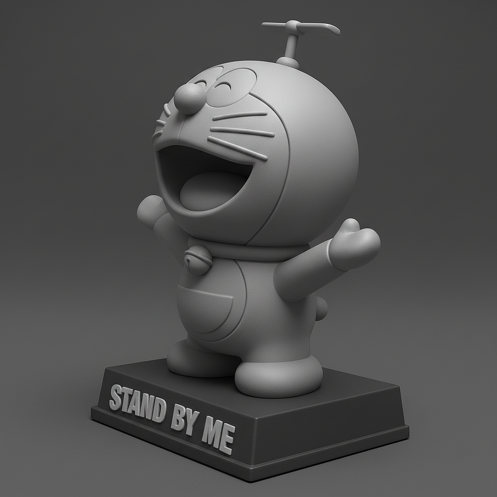 silhouette 3d printer maker-3d portrait printing_Dancing Doraemon Figurine
