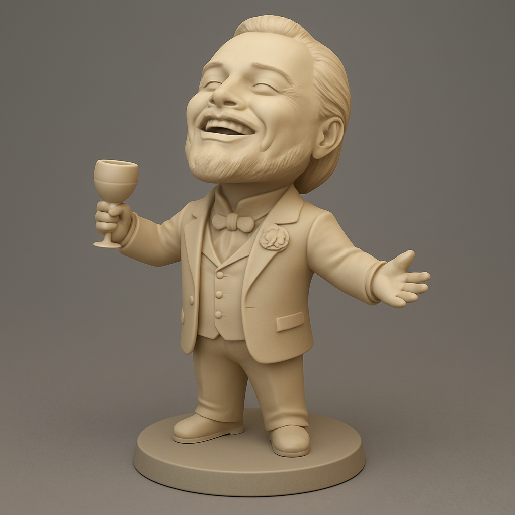 face to 3d model ai-3D portrait printing from photo_Celebratory Toast Bobblehead: A Joyful 3D Print!