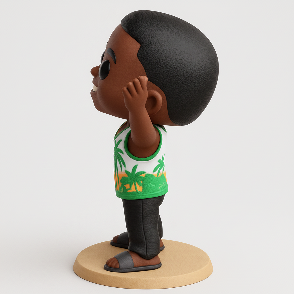 face anatomy 3d model-create 3d face model from photo_Celebrate Summer: Cheerful Tropical Boy Figurine