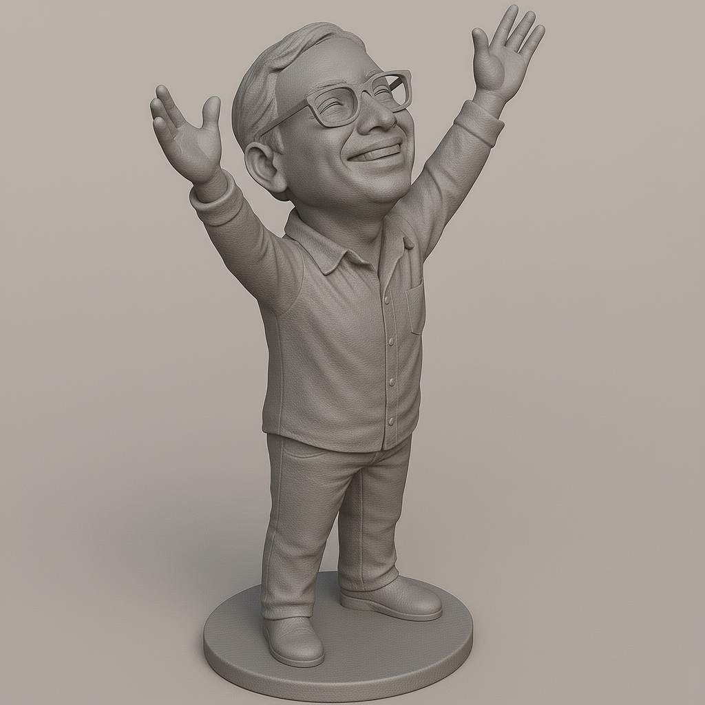 silhouette 3d printer maker-3d portrait printing_Joyful Celebrant 3D Model